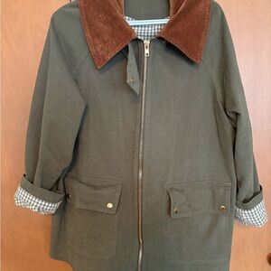 Olive “Barn Coat” with Tan Collar